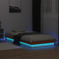 vidaXL Rama łóżka z LED, woskowy brąz, 90x190 cm, lite drewno sosnowe