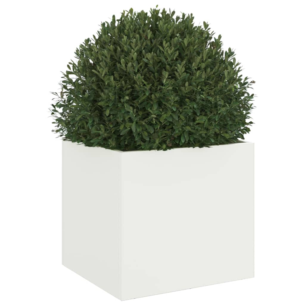 vidaXL Donica, biała, 32x30x29 cm, stal