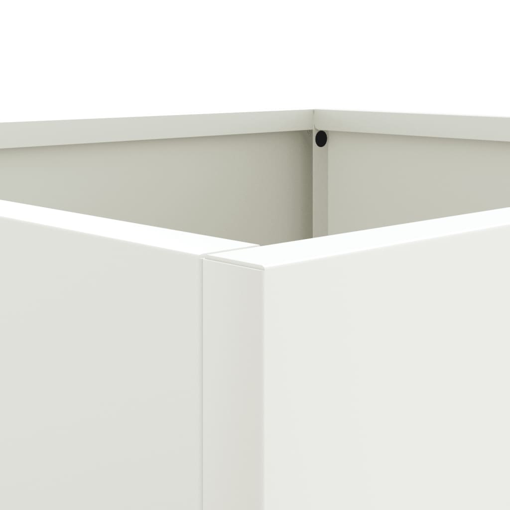 vidaXL Donice, 2 szt., białe, 32x30x29 cm, stal