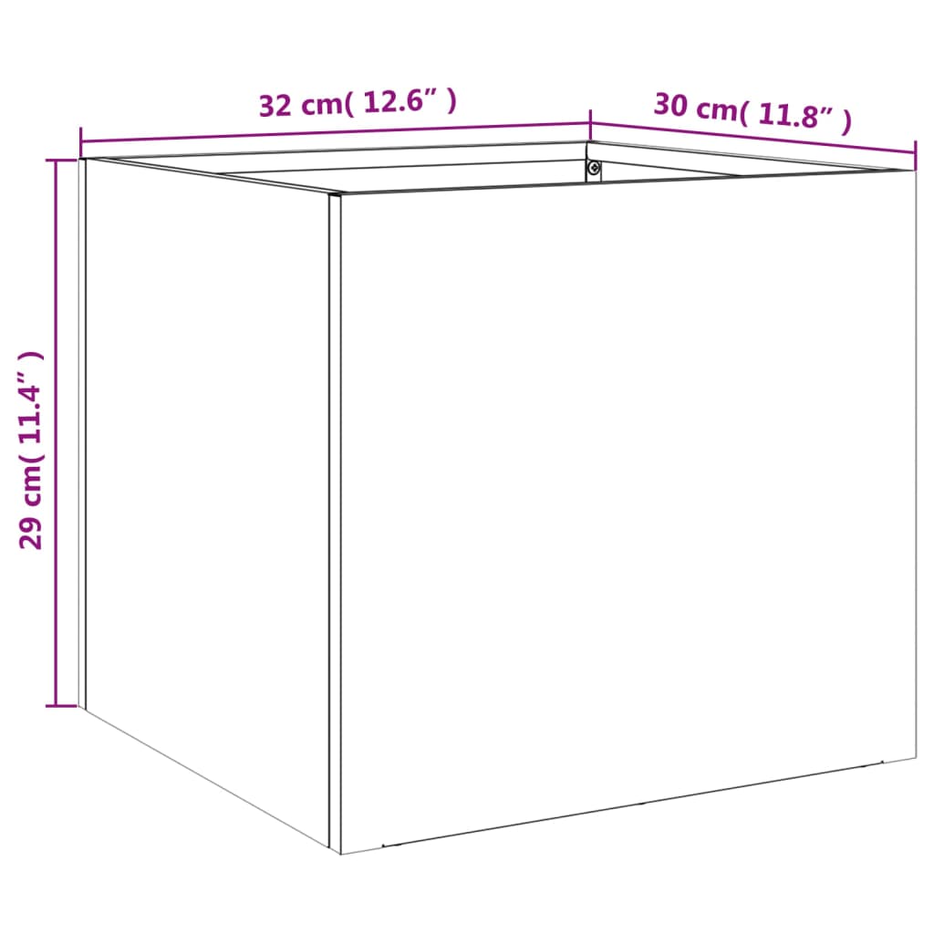 vidaXL Donice, 2 szt., antracytowe, 32x30x29 cm, stal