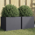 vidaXL Donice, 2 szt., antracytowe, 32x30x29 cm, stal