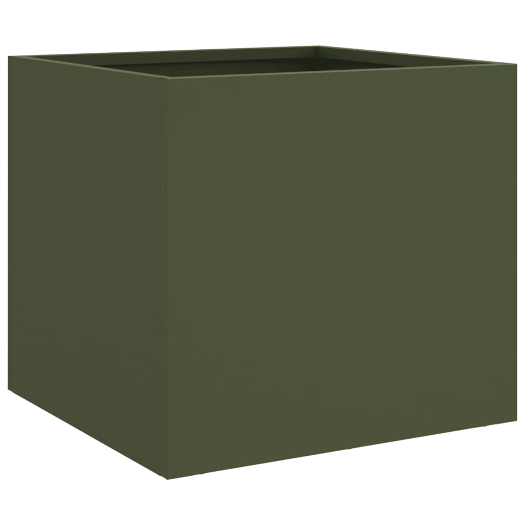 vidaXL Donica, oliwkowa, 32x30x29 cm, stal