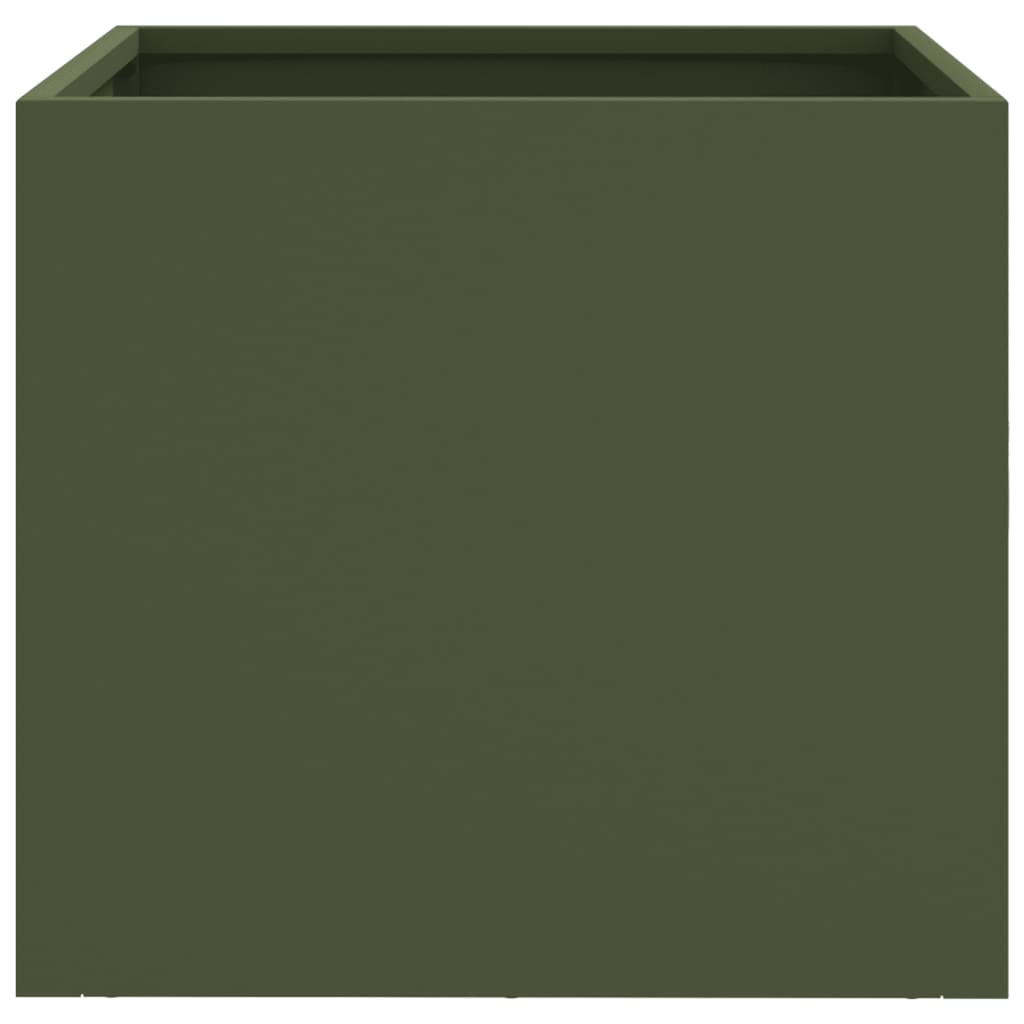 vidaXL Donice, 2 szt., oliwkowa, 32x30x29 cm, stal