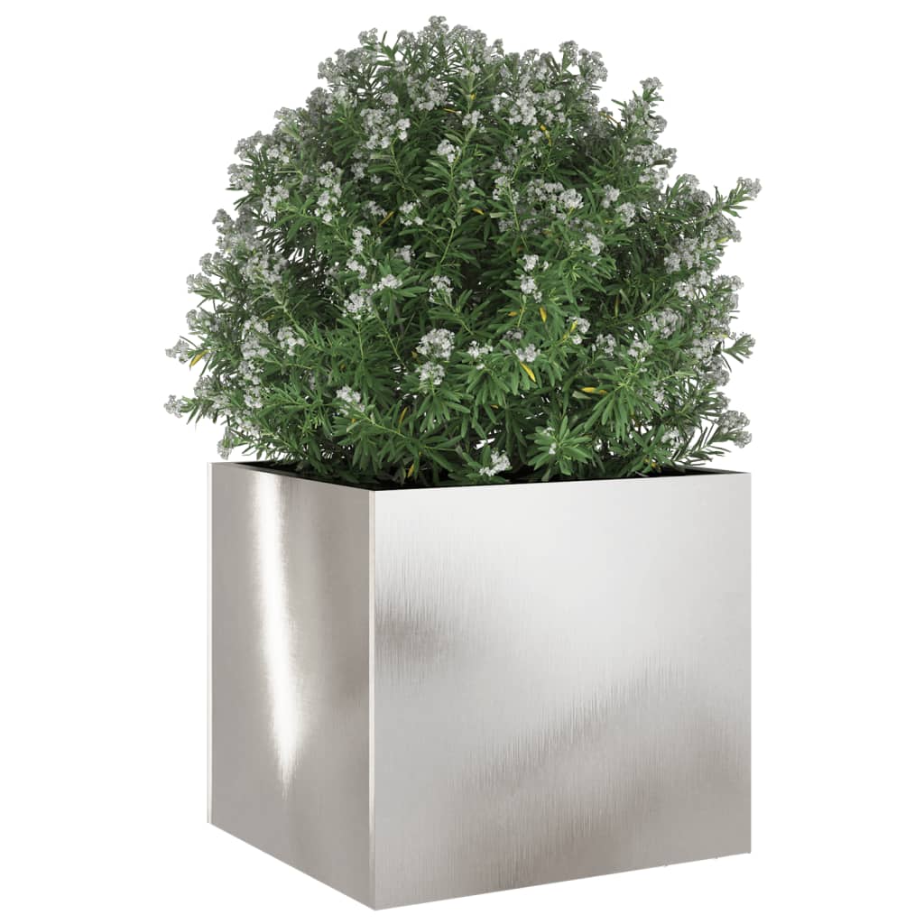vidaXL Donica, srebrna, 32x30x29 cm, stal nierdzewna
