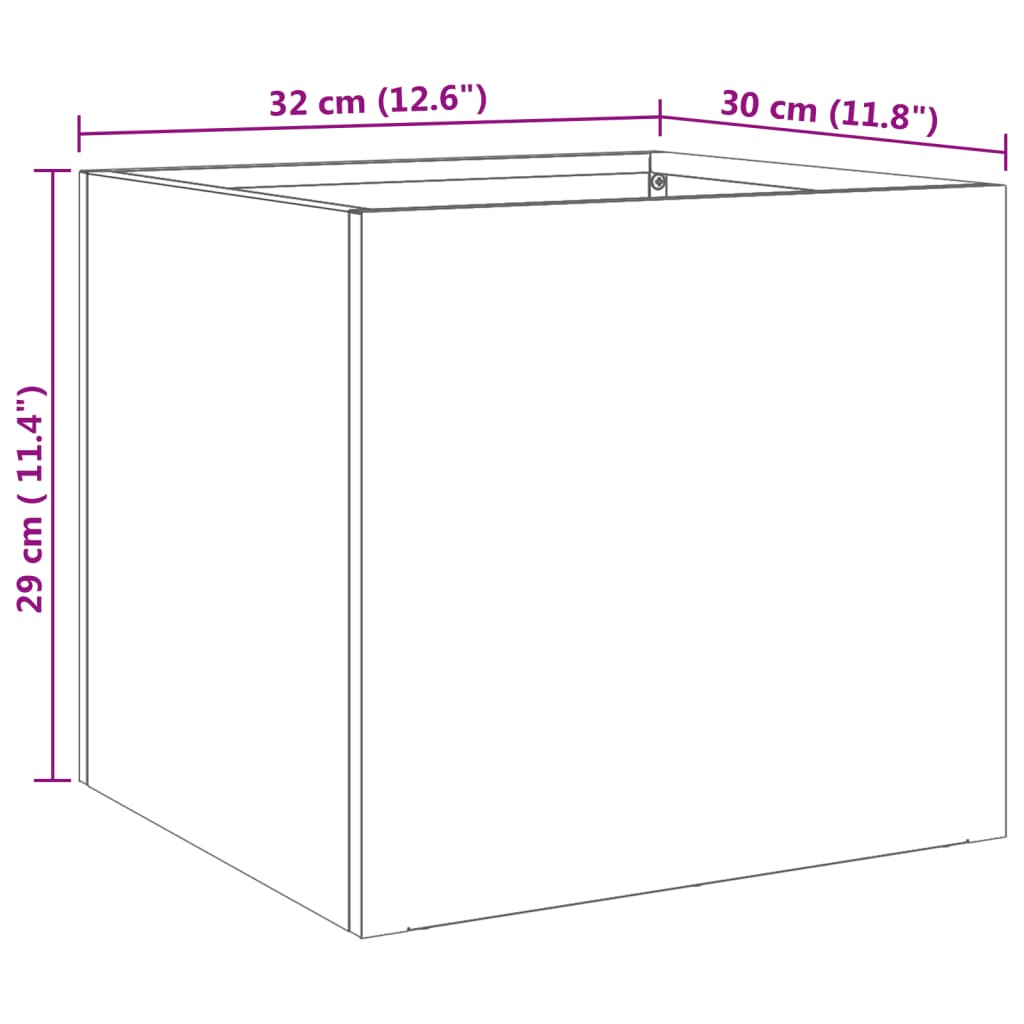 vidaXL Donica, srebrna, 32x30x29 cm, stal nierdzewna