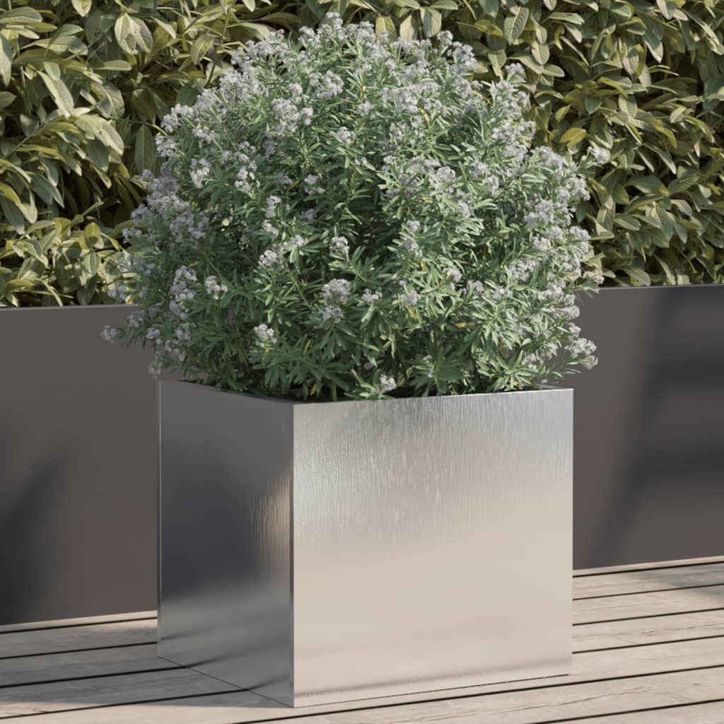 vidaXL Donica, srebrna, 32x30x29 cm, stal nierdzewna