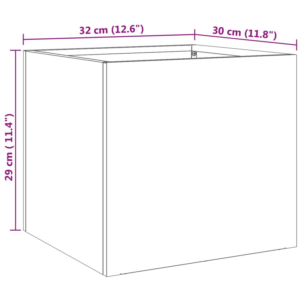 vidaXL Donice, 2 szt., srebrne, 32x30x29 cm, stal nierdzewna