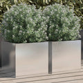 vidaXL Donice, 2 szt., srebrne, 32x30x29 cm, stal nierdzewna
