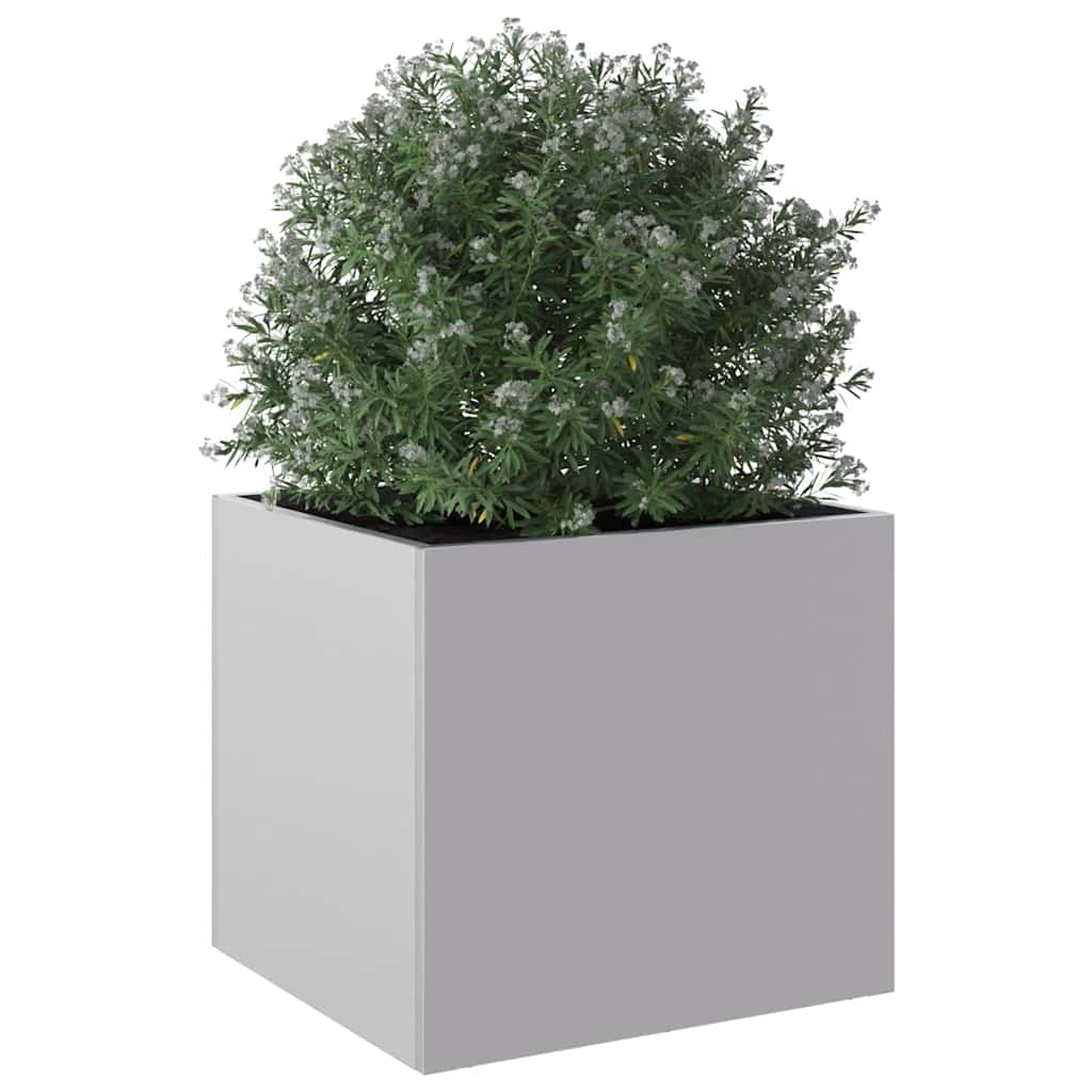 vidaXL Donica, srebrna, 32x30x29 cm, stal galwanizowana