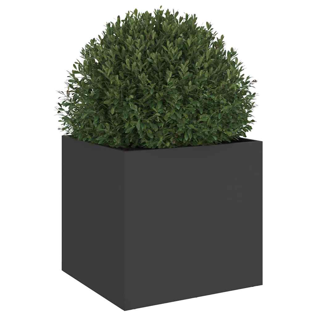 vidaXL Donica, czarna, 42x40x39 cm, stal