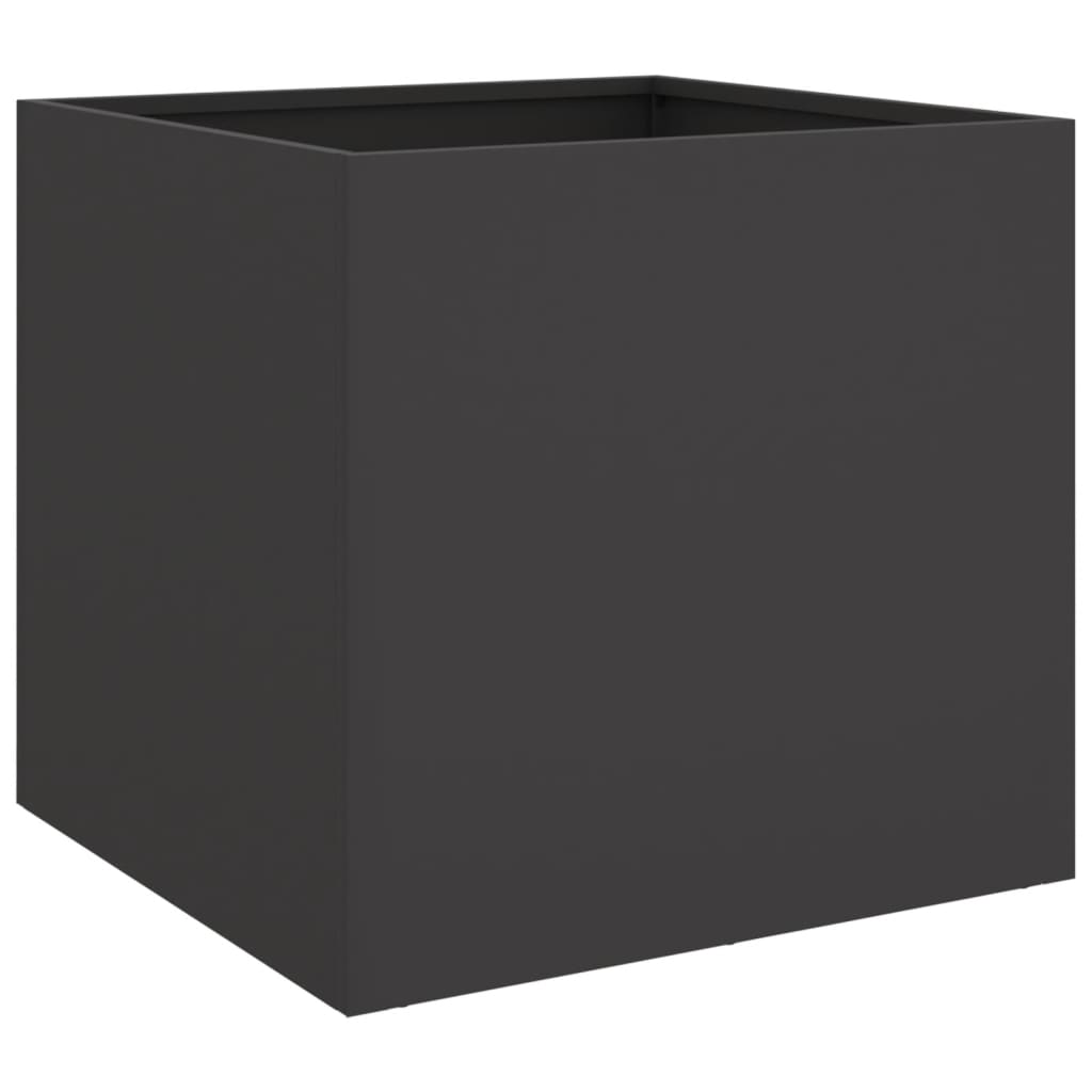 vidaXL Donice, 2 szt., czarne, 42x40x39 cm, stal