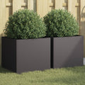 vidaXL Donice, 2 szt., czarne, 42x40x39 cm, stal