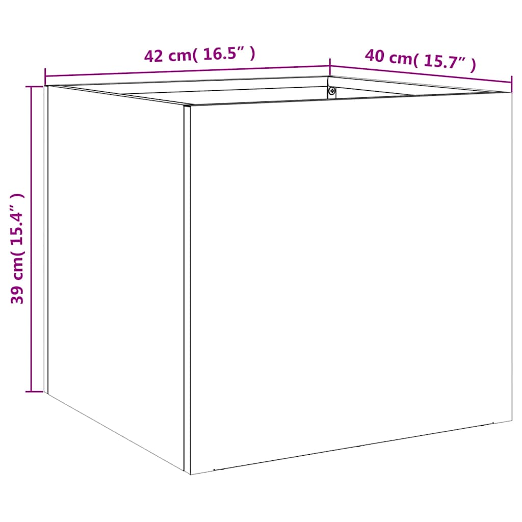 vidaXL Donica, antracytowa, 42x40x39 cm, stal
