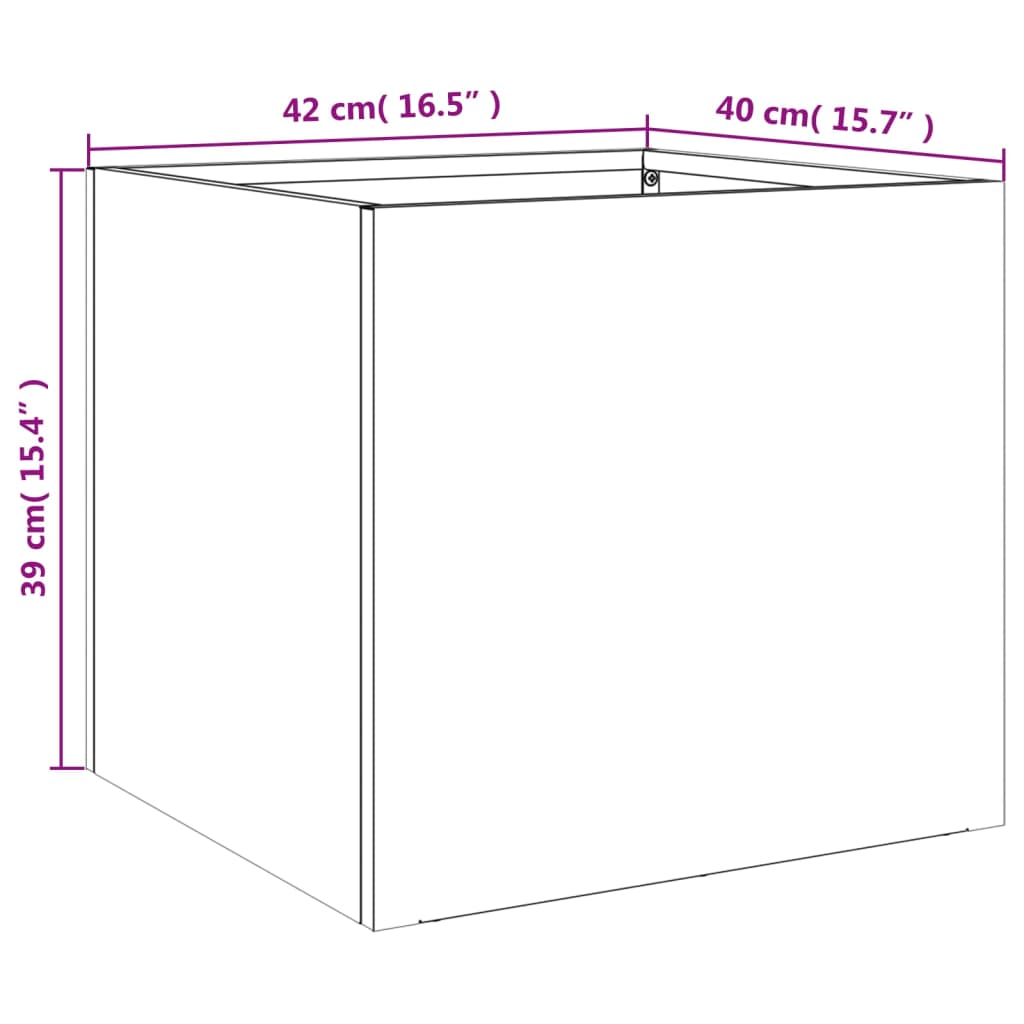 vidaXL Donice, 2 szt., antracytowe, 42x40x39 cm, stal