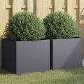 vidaXL Donice, 2 szt., antracytowe, 42x40x39 cm, stal