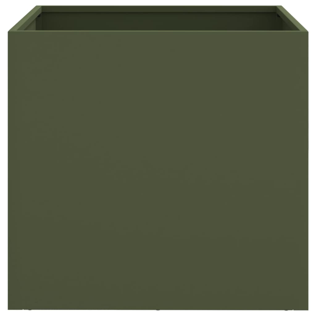 vidaXL Donica, oliwkowa, 42x40x39 cm, stal