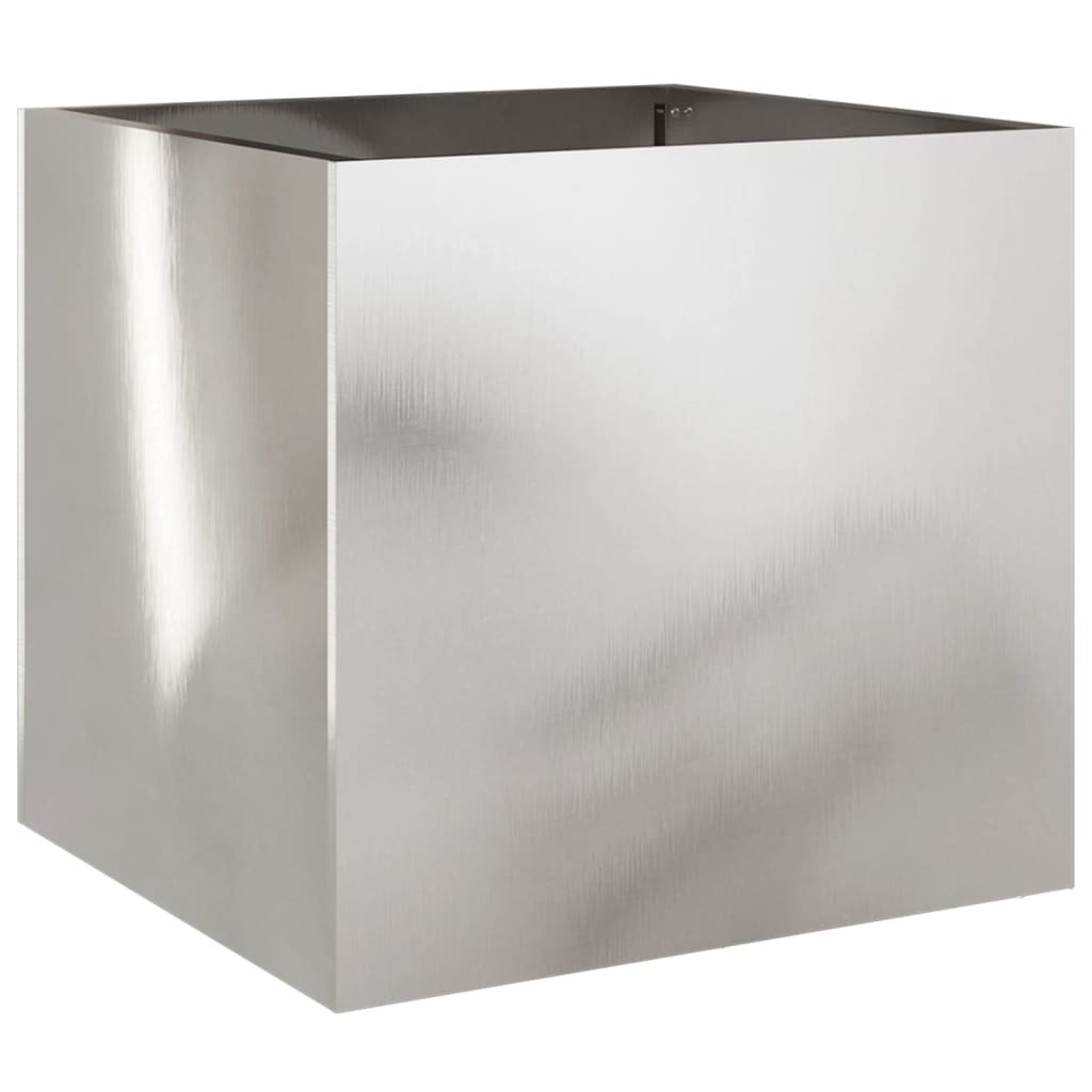 vidaXL Donica, srebrna, 42x40x39 cm, stal nierdzewna