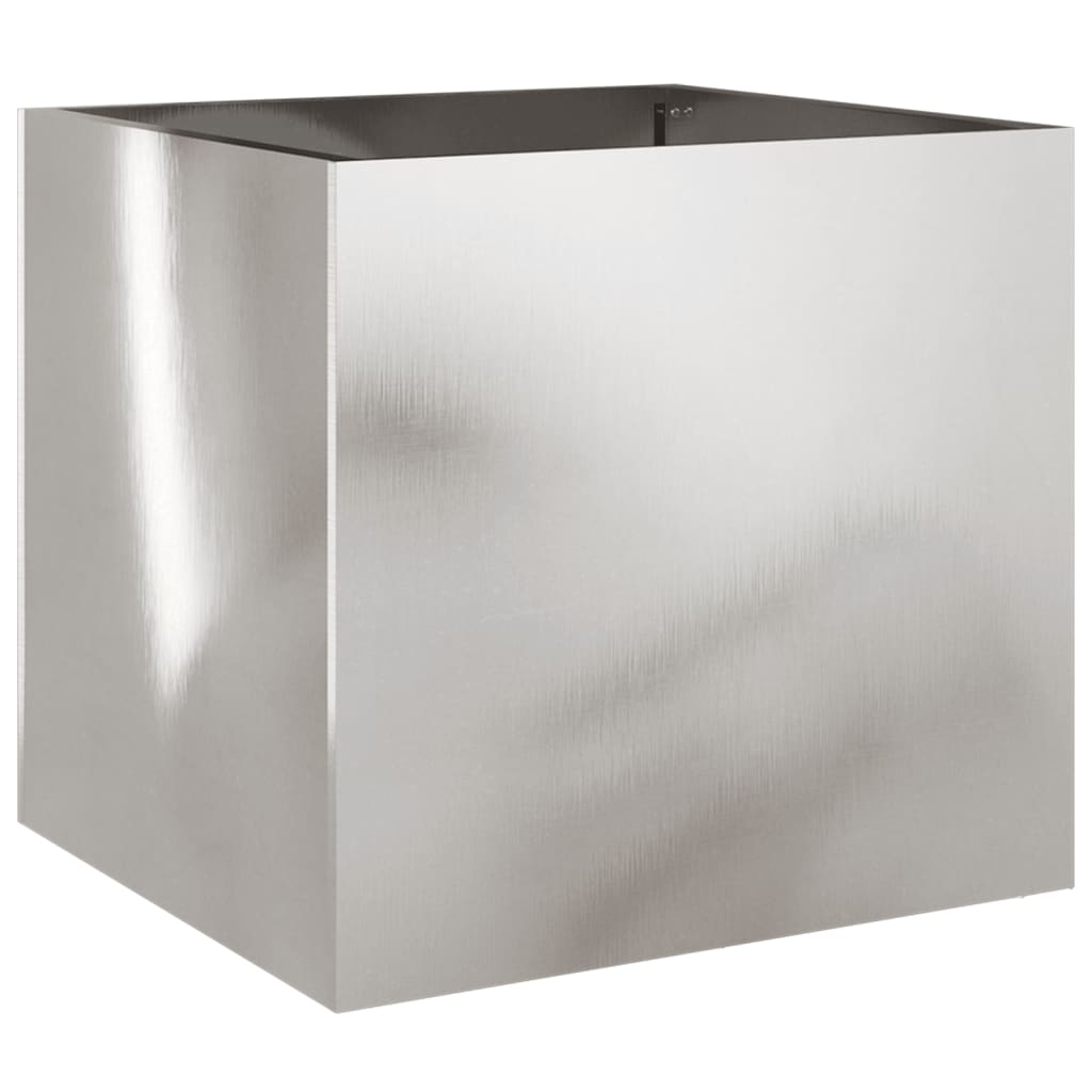vidaXL Donice, 2 szt., srebrne, 42x40x39 cm, stal nierdzewna