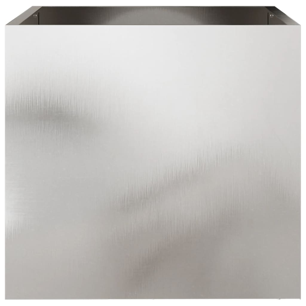 vidaXL Donice, 2 szt., srebrne, 42x40x39 cm, stal nierdzewna