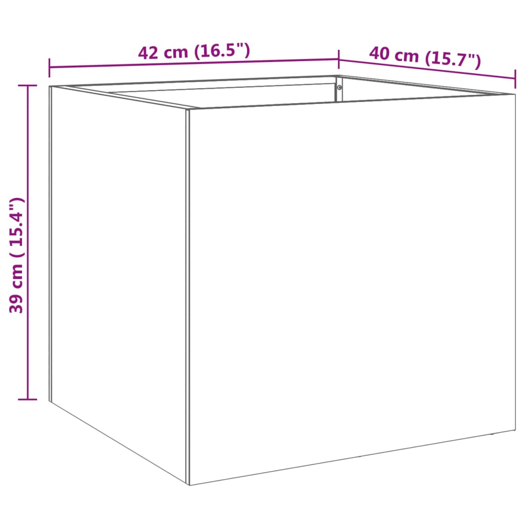 vidaXL Donice, 2 szt., srebrne, 42x40x39 cm, stal nierdzewna