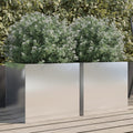 vidaXL Donice, 2 szt., srebrne, 42x40x39 cm, stal nierdzewna