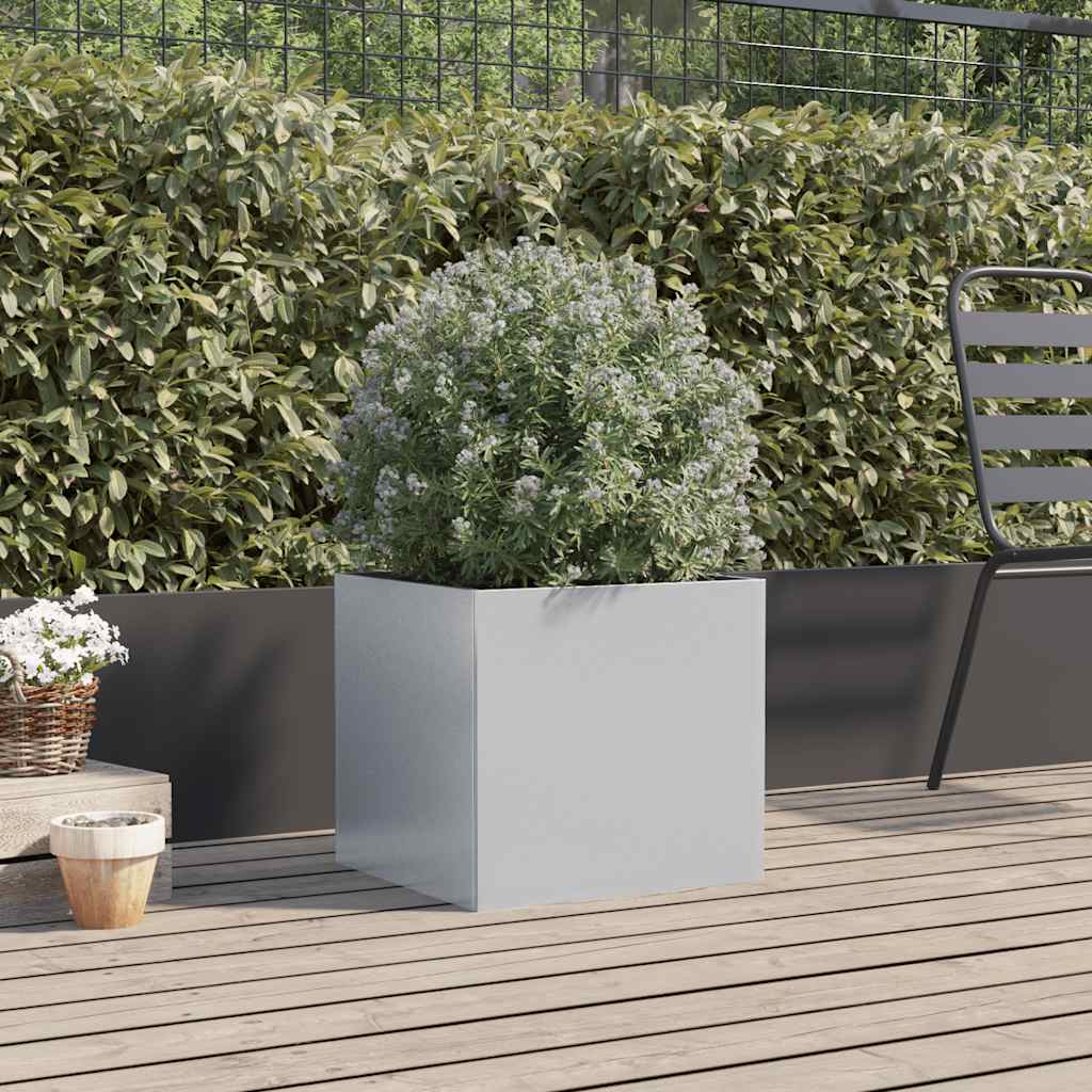 vidaXL Donica, srebrna, 42x40x39 cm, stal galwanizowana