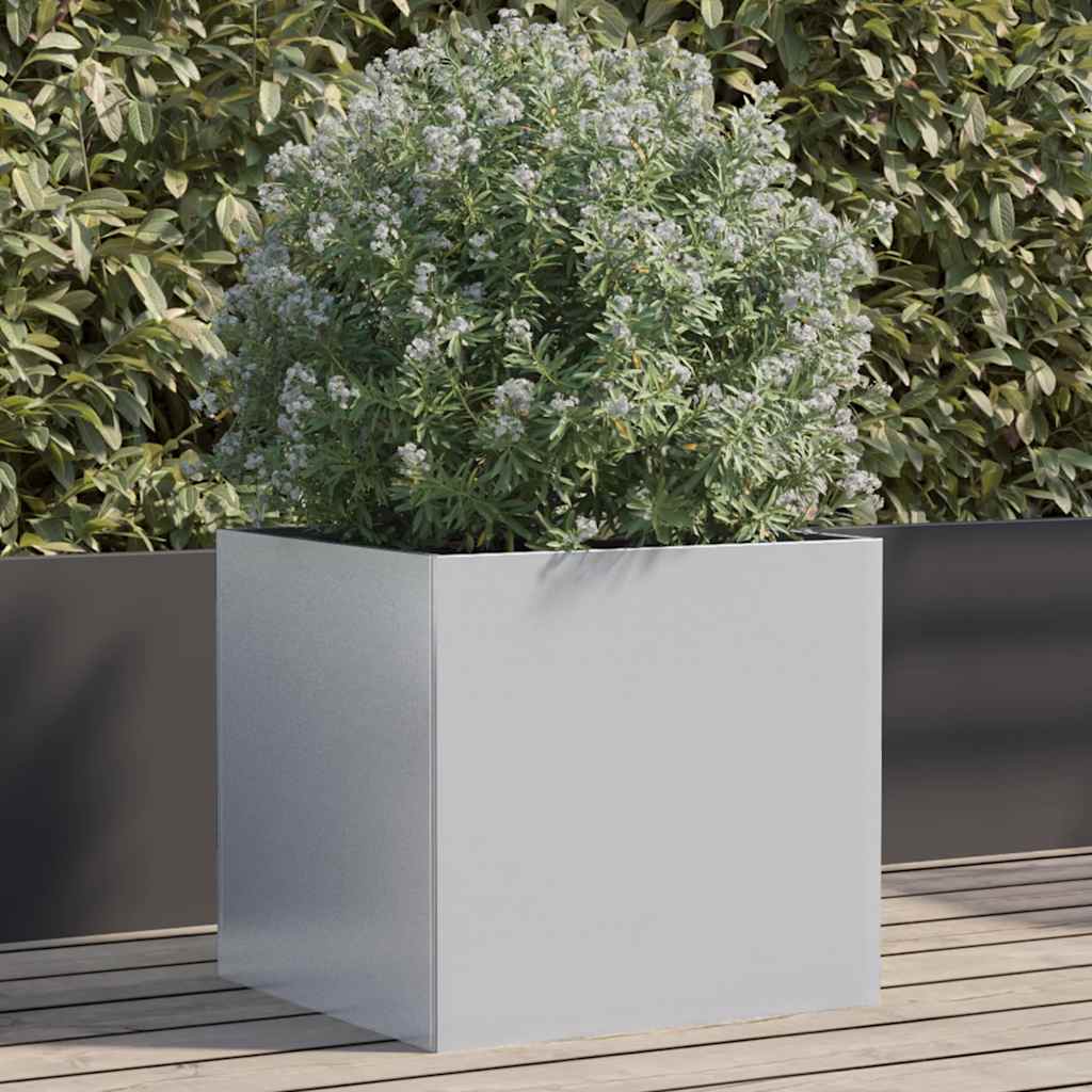 vidaXL Donica, srebrna, 42x40x39 cm, stal galwanizowana