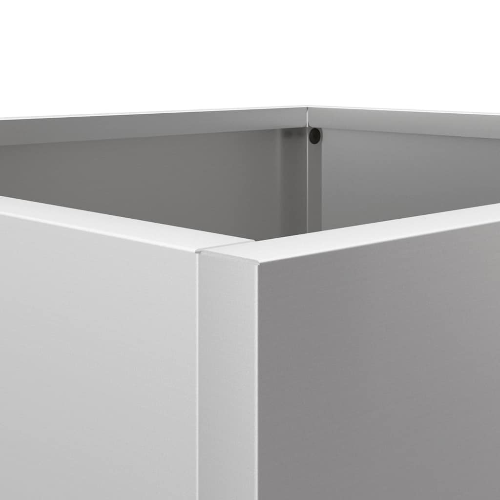 vidaXL Donice, 2 szt., srebrne, 42x40x39 cm, stal galwanizowana