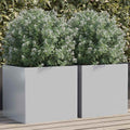 vidaXL Donice, 2 szt., srebrne, 42x40x39 cm, stal galwanizowana