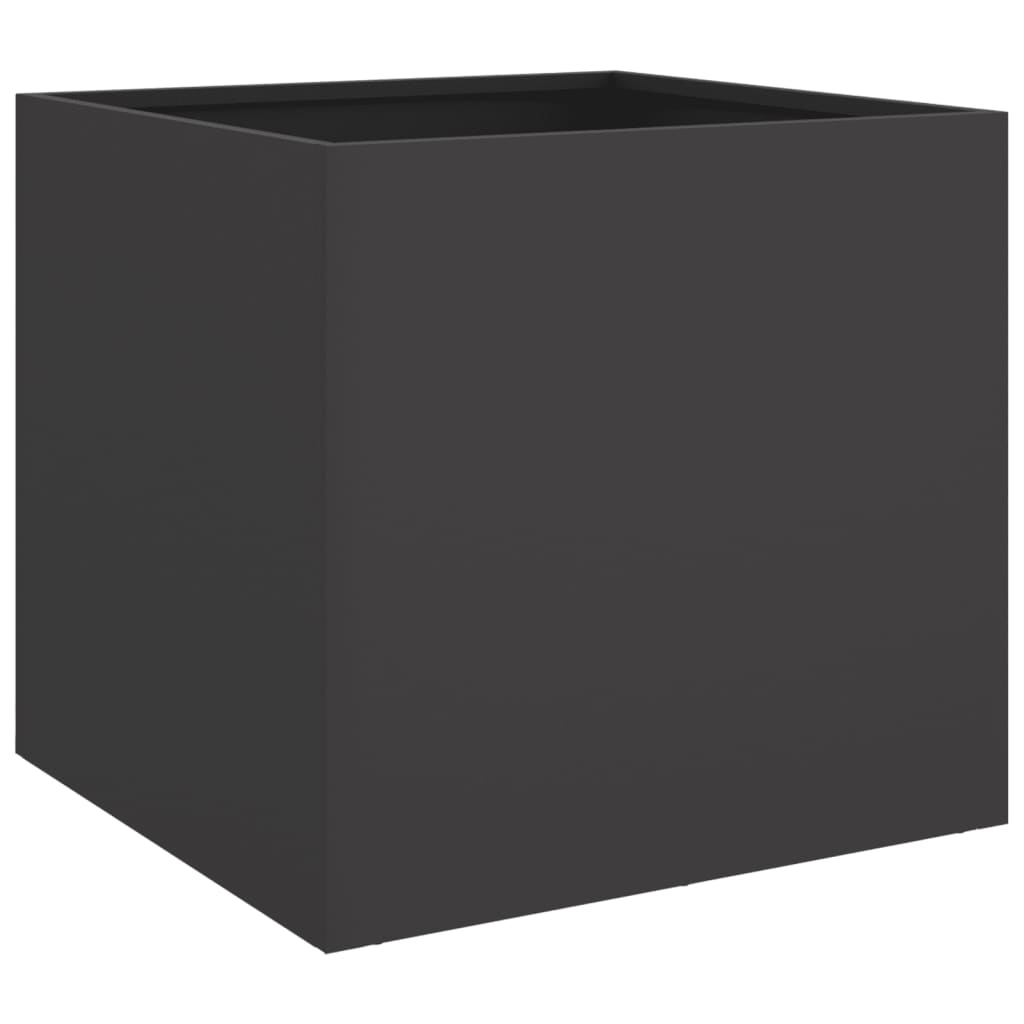 vidaXL Donice, 2 szt., czarne, 49x47x46 cm, stal