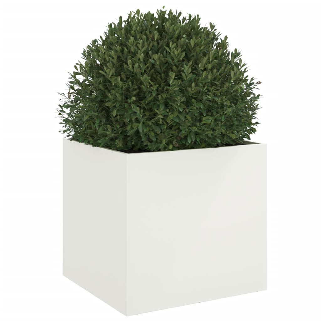 vidaXL Donica, biała, 49x47x46 cm, stal