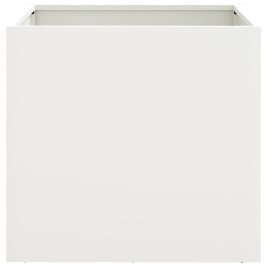 vidaXL Donice, 2 szt., białe, 49x47x46 cm, stal