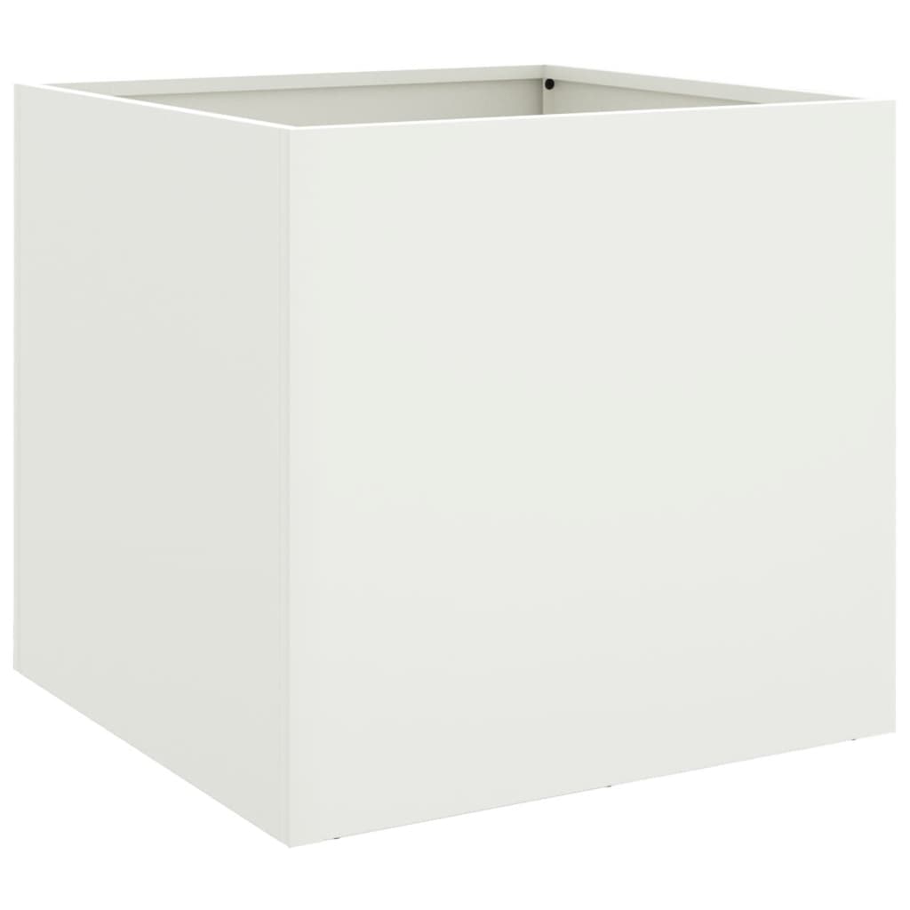 vidaXL Donice, 2 szt., białe, 49x47x46 cm, stal