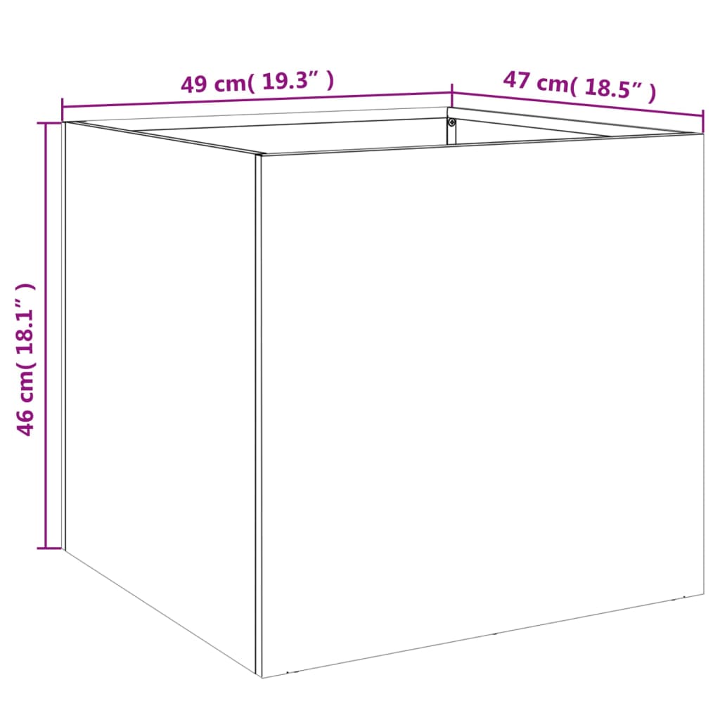 vidaXL Donice, 2 szt., białe, 49x47x46 cm, stal