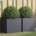 vidaXL Donice, 2 szt., antracytowe, 49x47x46 cm, stal