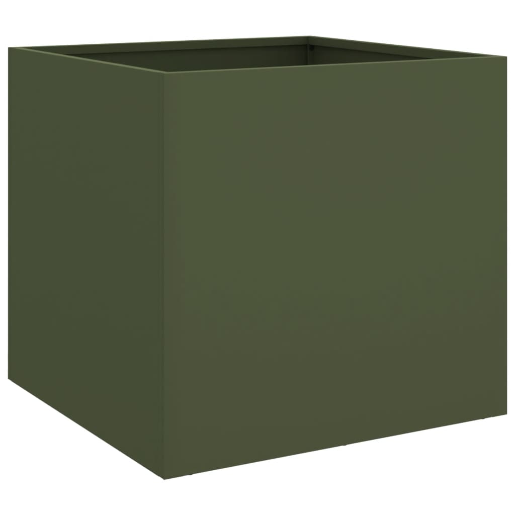 vidaXL Donica, oliwkowa, 49x47x46 cm, stal