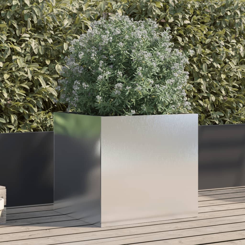 vidaXL Donica, srebrna, 49x47x46 cm, stal nierdzewna