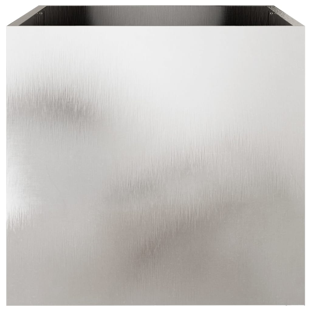 vidaXL Donice, 2 szt., srebrne, 49x47x46 cm, stal nierdzewna
