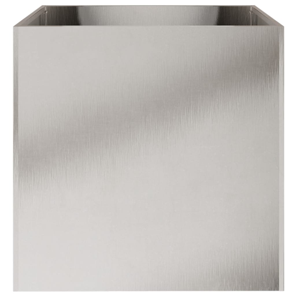 vidaXL Donice, 2 szt., srebrne, 49x47x46 cm, stal nierdzewna