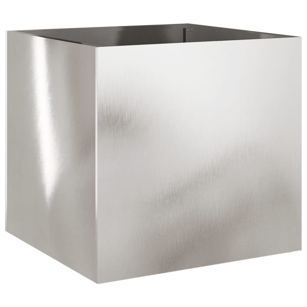 vidaXL Donice, 2 szt., srebrne, 49x47x46 cm, stal nierdzewna