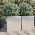 vidaXL Donice, 2 szt., srebrne, 49x47x46 cm, stal nierdzewna