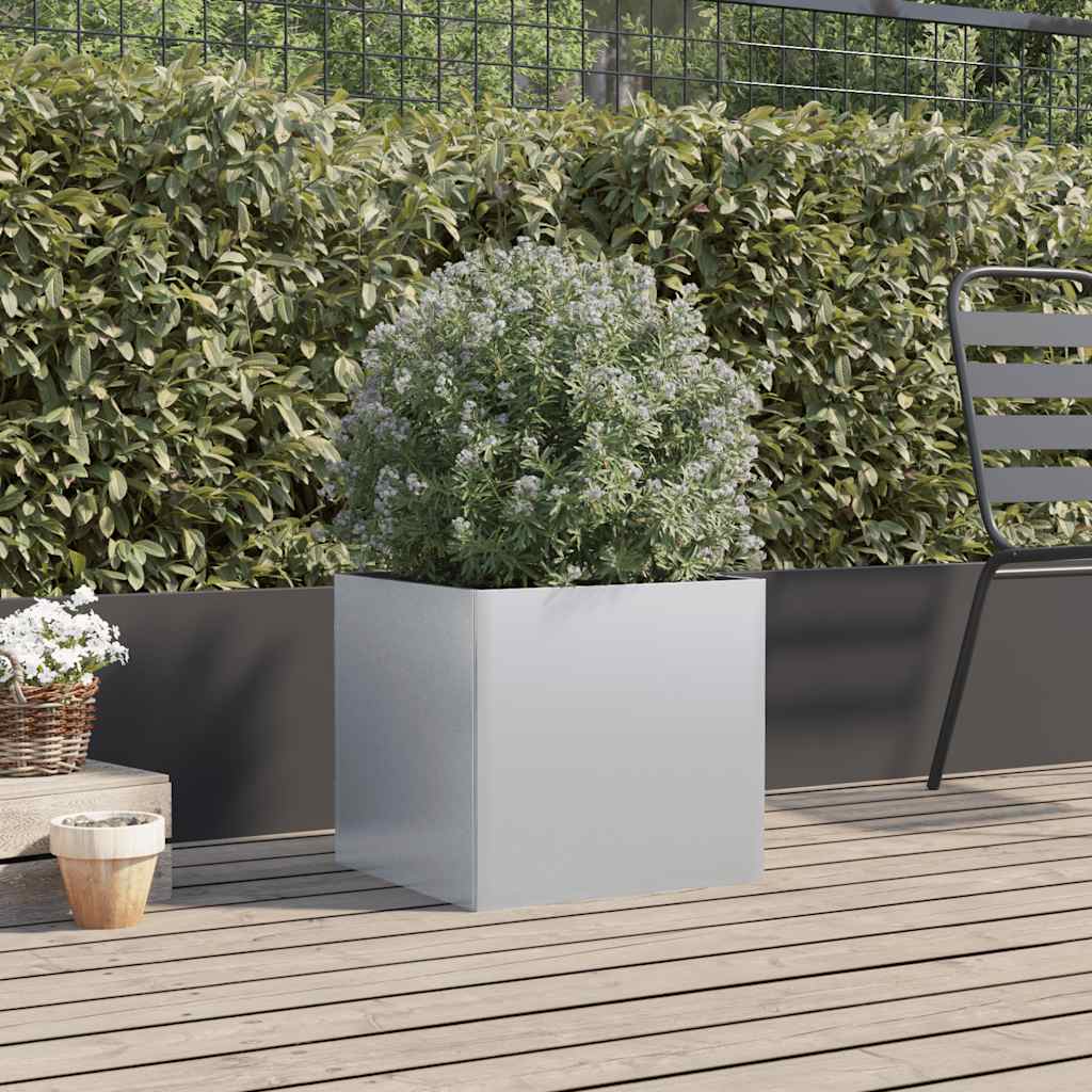 vidaXL Donica, srebrna, 49x47x46 cm, stal galwanizowana