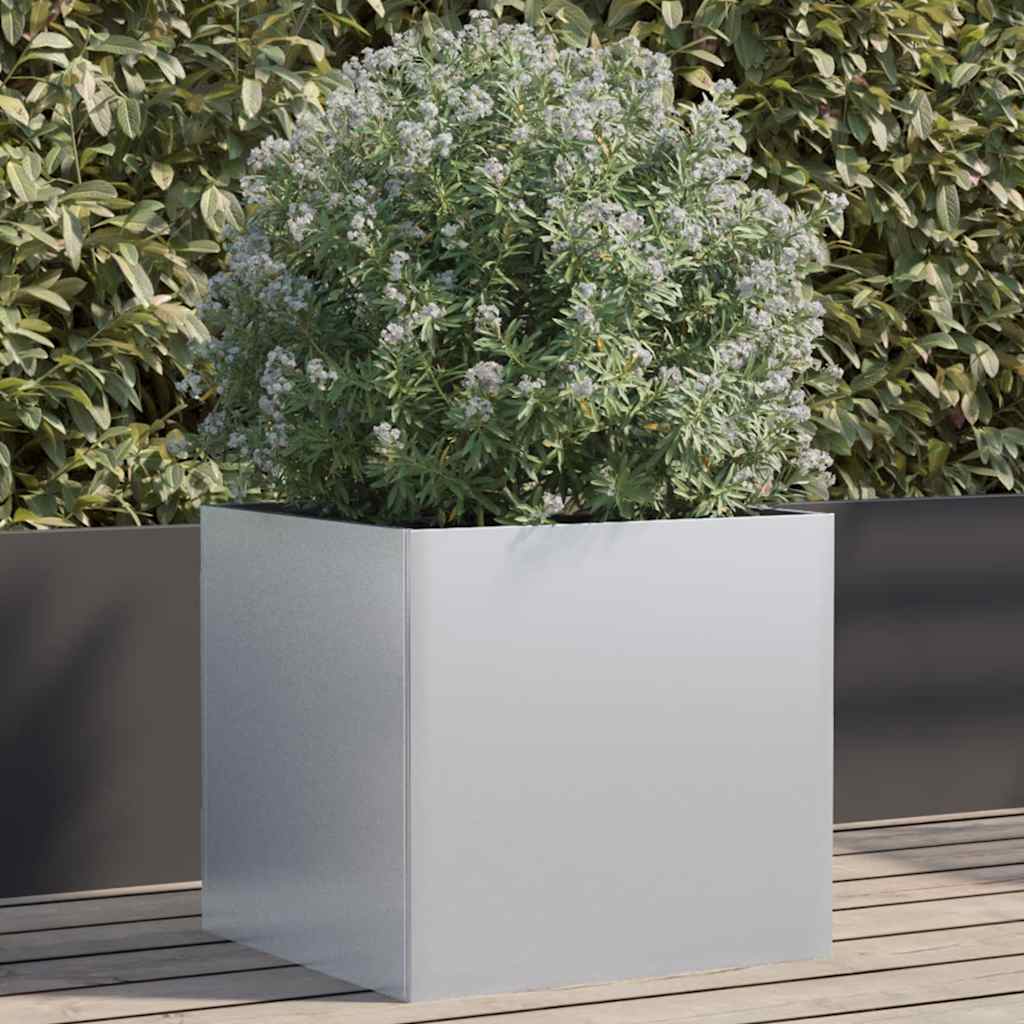 vidaXL Donica, srebrna, 49x47x46 cm, stal galwanizowana