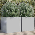 vidaXL Donice, 2 szt., srebrne, 49x47x46 cm, stal galwanizowana