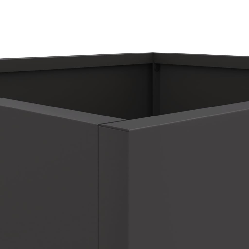 vidaXL Donica, czarna, 32x29x75 cm, stal