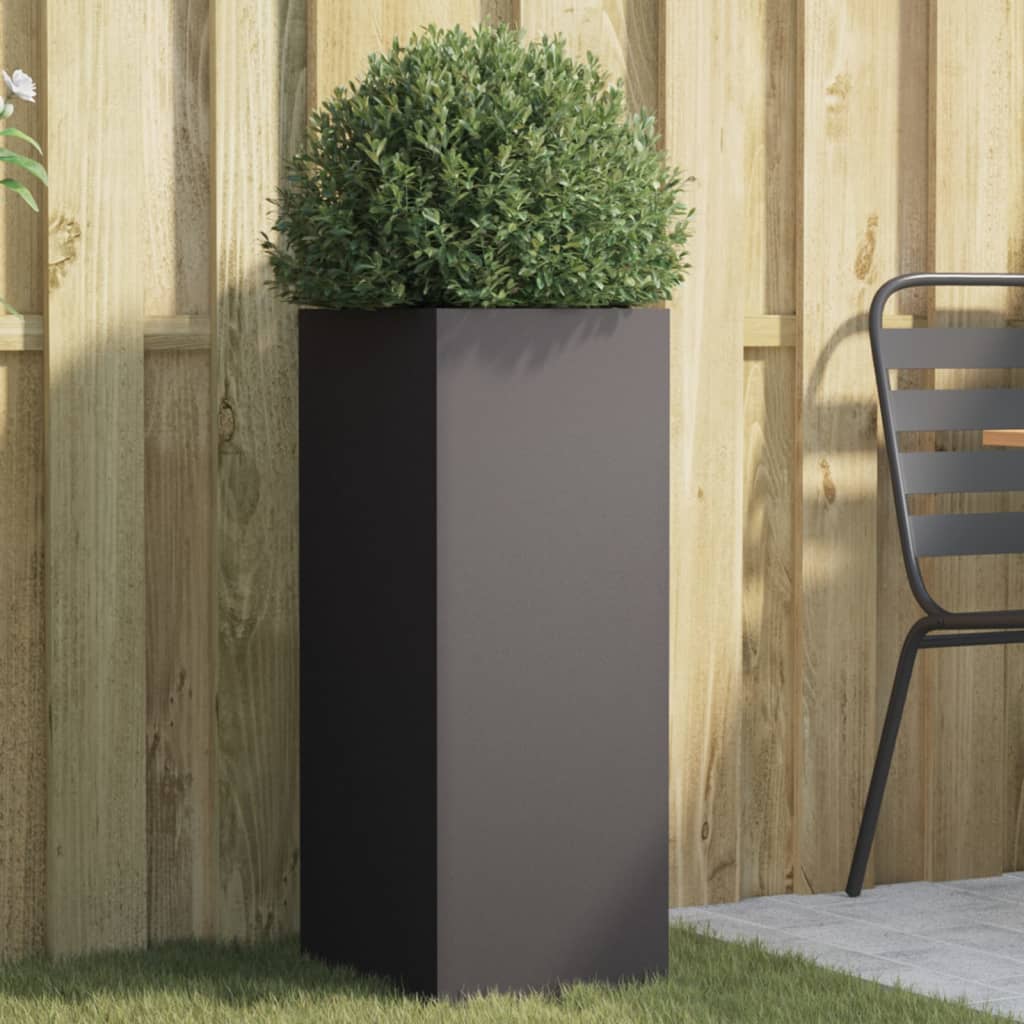 vidaXL Donica, czarna, 32x29x75 cm, stal
