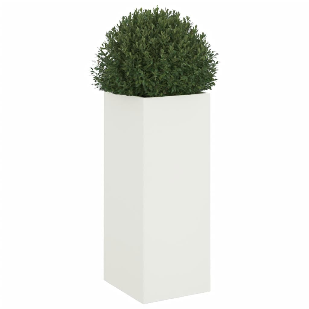 vidaXL Donica, biała, 32x29x75 cm, stal