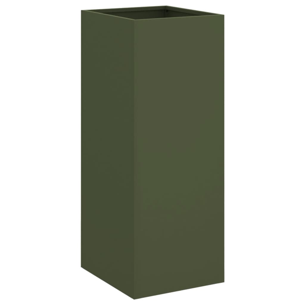 vidaXL Donica, oliwkowa, 32x29x75 cm, stal