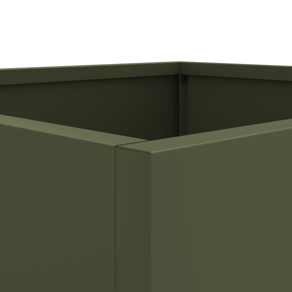 vidaXL Donica, oliwkowa, 32x29x75 cm, stal