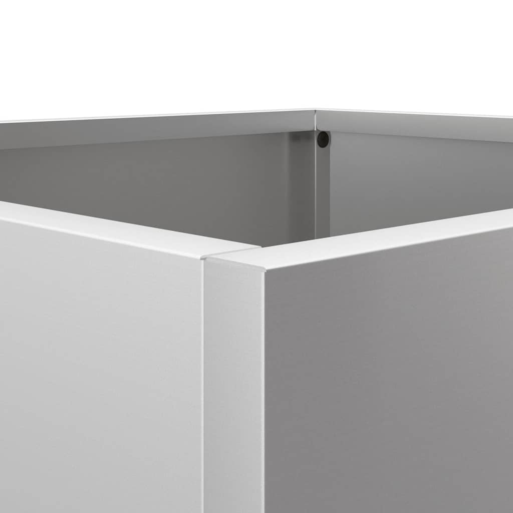 vidaXL Donica, srebrna, 32x29x75 cm, stal galwanizowana